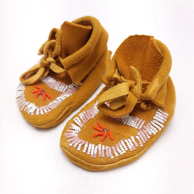 Vintage Chief Hawk-Eye Mocc Leather Moccasin Kit Native American Sandra Marion Learning to make moccasins at 13 years old main image 2