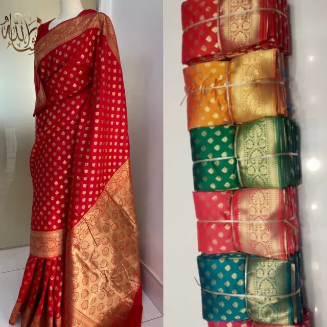 Beautiful Bollywood Banarasi Silk Indian Saree Sari With Blouse