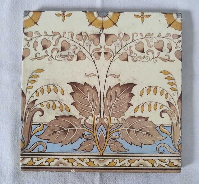 Striking Minton 6 Inch Antique Tile Arts & Crafts
