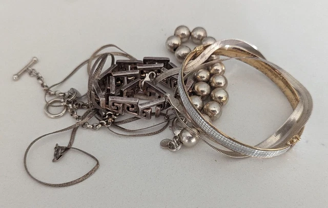 Sterling Silver Bracelets Jewelry Lot 68 Grams