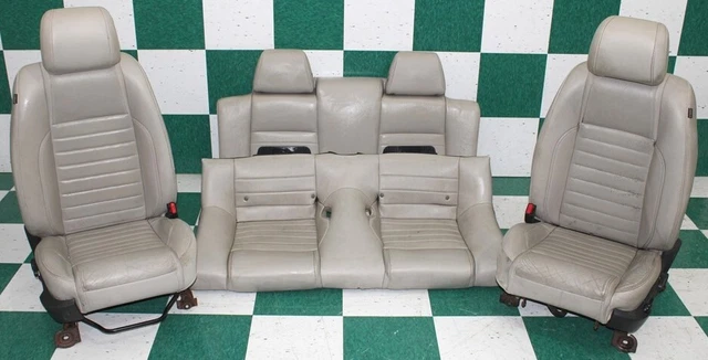 *NOTE* 14' Mustang Vert Gray Leather Power Manual Buckets Backseat Seats OEM Set *NOTE* 14' Mustang Vert Gray Leather Power Manual Buckets Backseat Seats OEM Set