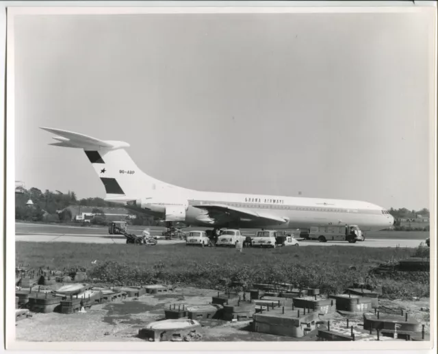 Ghana Airways Vickers Vc10 Large Vintage Manufacturers Stamped Photo