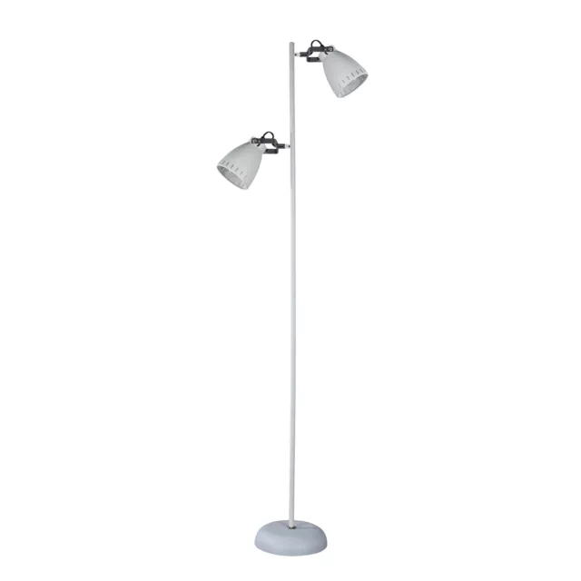 Audrey Twin Vertical Metal Floor Lamp Light White 1.58m