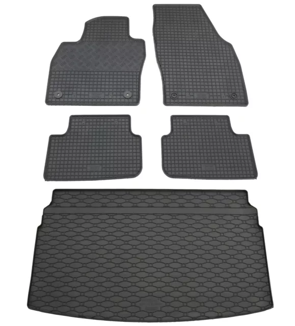 Gummi Fußmatten und Kofferraumwanne im Set für VW T-Cross C1 ab 2019-