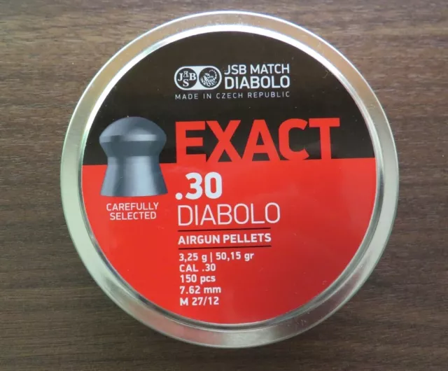 Diabolos JSB EXACT -  7,62mm / .30 - 3,2 g Rundkopf Diabolos, Field Target !