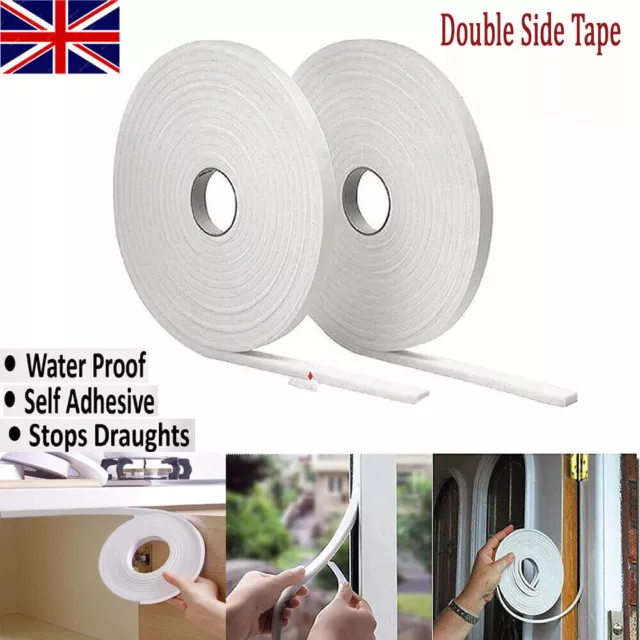 2mm X 5M DOOR FOAM TAPE WEATHER DRAUGHT EXCLUDER SEAL STRIP INSULATION WINDOW