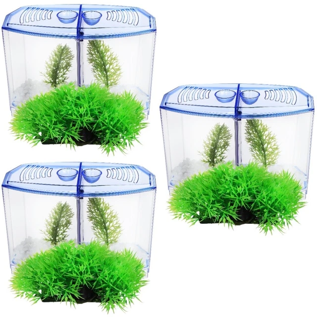 3 Sets Plantes Aquatiques En Résine Support D'aquarium Mini Acrylique
