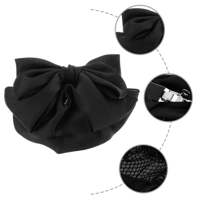 Bolso con moño cubierta panecillos tocados barrette mujeres clip para el cabello barras grandes 2