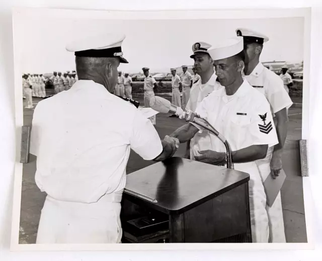 1960s US Navy Officers Petty Officer Naval Promotion Ceremony Vintage Photo