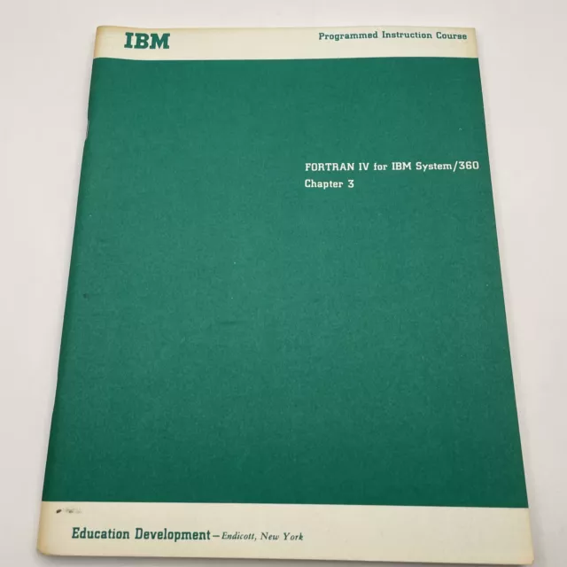 VINTAGE IBM 1967 system fortran IV 360 PROGRAMED INSTRUCTION  COURSE vtg