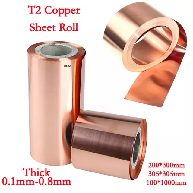 Thickness 0.1mm-0.8mm Copper Roll T2 Copper Sheet Strips Metal Thin Foil Plate