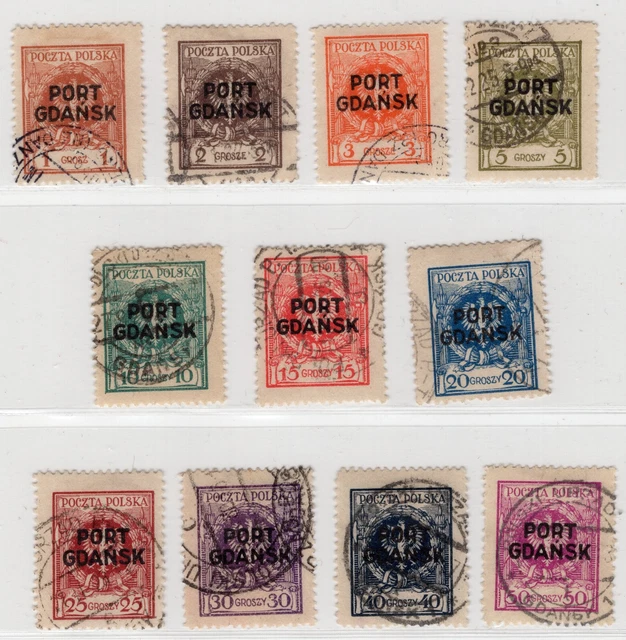 Poland 1925 Port Of Danzig Gdansk Good 1K1-Ik11 Fischer 1-11 Very Fine Used