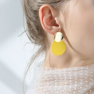 Women Round Statement Earring Irregular Stud Earrings Fashion Ear Dangle 1Pair