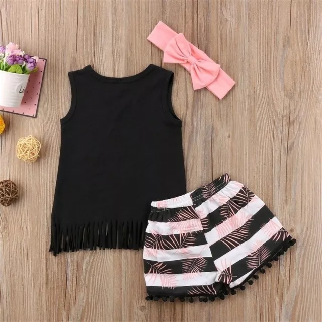 Summer Baby Kids Girls Toddler Tank Top Vest+Short Pants Outfits Clothes Set 3