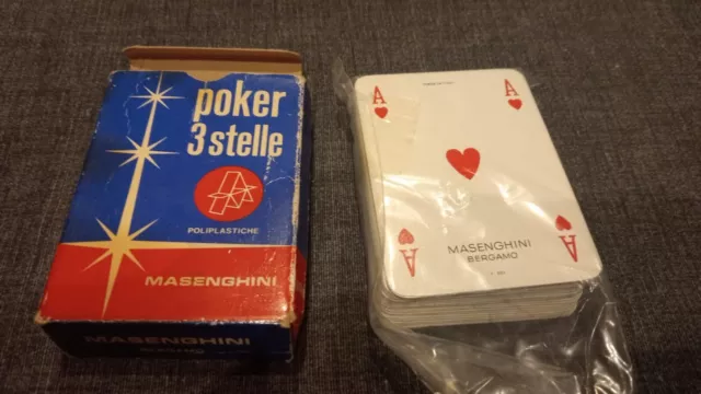 mazzo di carte Poker 3 stelle  masenghini vintage