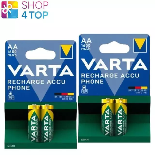 4 VARTA Recharge Batterie Téléphone Aa LR6 1600mAh Nimh HR6 Stilo 1.2V 2BL Neuf