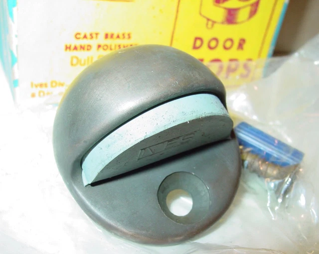 Ives Door Stop Cast Brass 438B10 Dull Bronze Vintage Hardware USA NOS