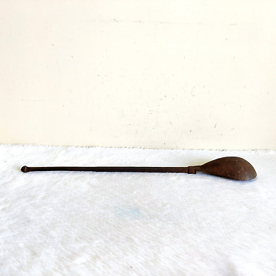 19c Vintage Primitive Iron Handmade Long Ladle Spoon Kitchenware Old Decorative 2