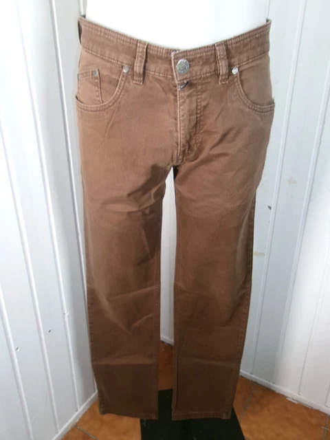 Pantalon Jeans Bleu à Pois Blancs Atelier GARDEUR - Taille 46, Coupe Droite Regular Fit
