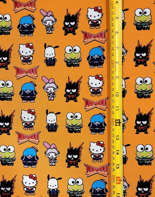Sanrio X My Hero Academia Crossover Fabric 1 Yard (36" X 58" ) Brand New