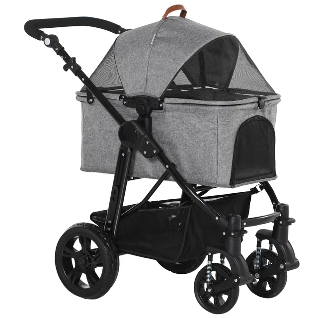 Cochecito de viaje plegable para mascotas PawHut sin cremallera perro gato