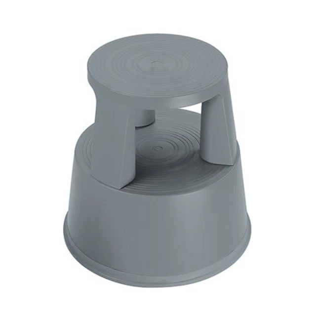 2Work Plastic Step Stool with Non-Slip Rubber Base 430mm Dark Grey T7/Dark Grey