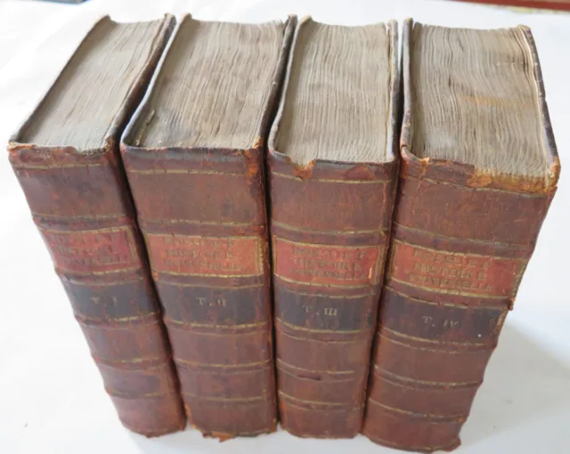 Universal World History Religions 1738 Bosseut French leather 4 volume set
