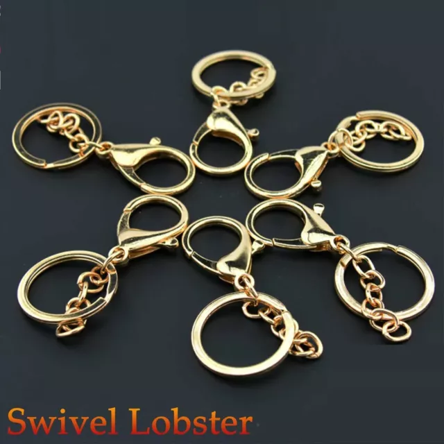 METAL KEY CHAIN Rings Swivel Clasps Lanyard Snap Hook Lobster Claw