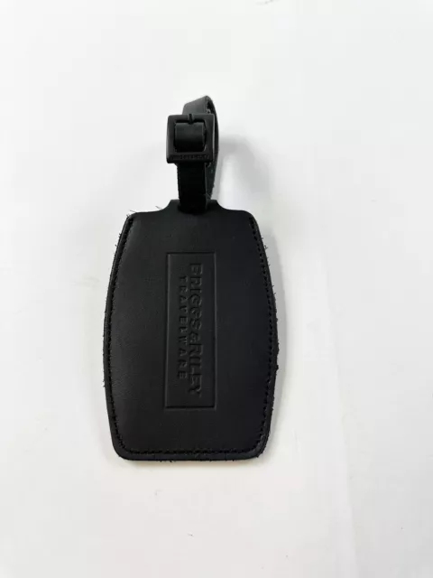 Briggs & Riley Travelware Luggage Id Tag Baseline black leather Travel Tag