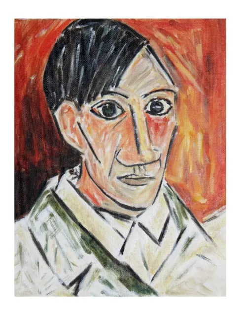 Picasso dipinto a mano olio su tela Autoritratto di Picasso
