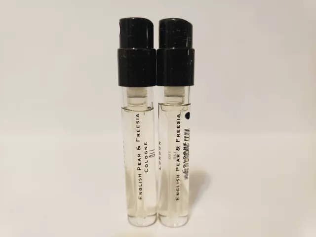 2x ENGLISH PEAR & FREESIA JO MALONE SAMPLE SPRAY VIAL .05 OZ 1.5 ML