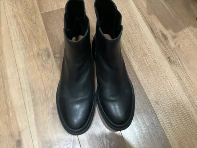 Women's Lucky Brand Emali Leather Ankle Boots Black Size 11 Excellent Condition