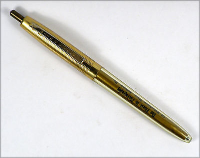 Vintage 1970's Ballpoint Pen RITE-O-GRAPH Clear Plastic & Gold Metal