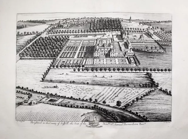 Brightwell Suffolk Ipswich England Garden Architecture Garden Kip Map Engraving