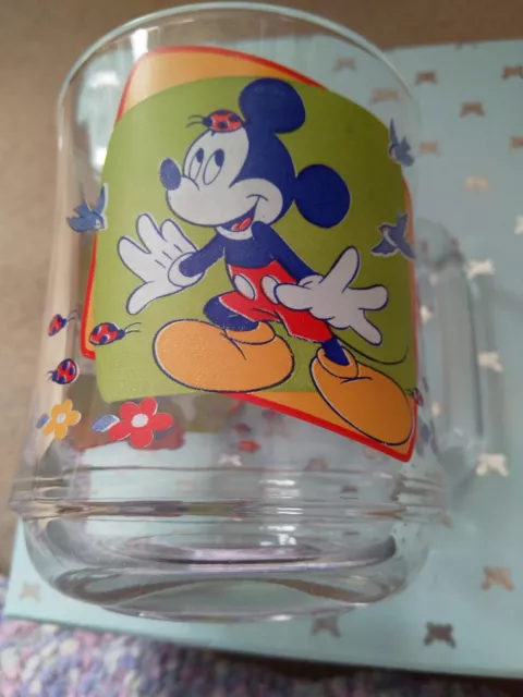 Mickey And Minnie Glass Mug. Vintage Duralex.