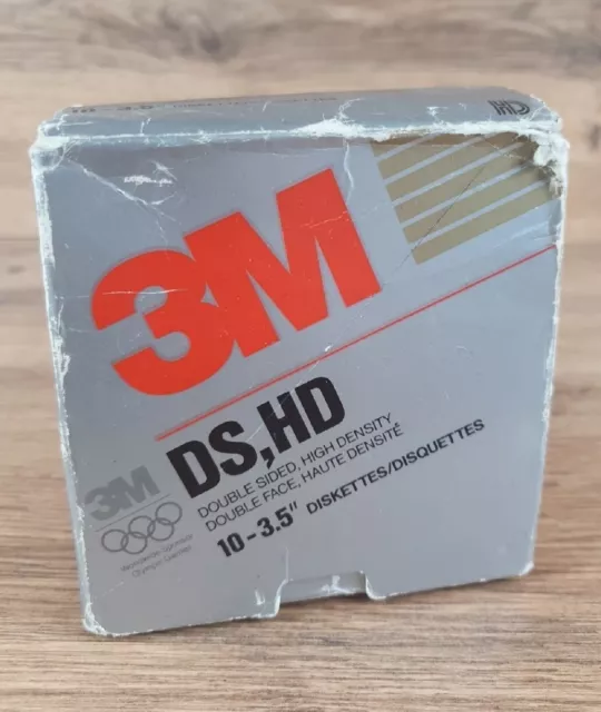 3M 10x 3.5" Floppy Disks Diskettes IBM Formatted 1.44MB DS, HD Vintage Sealed J
