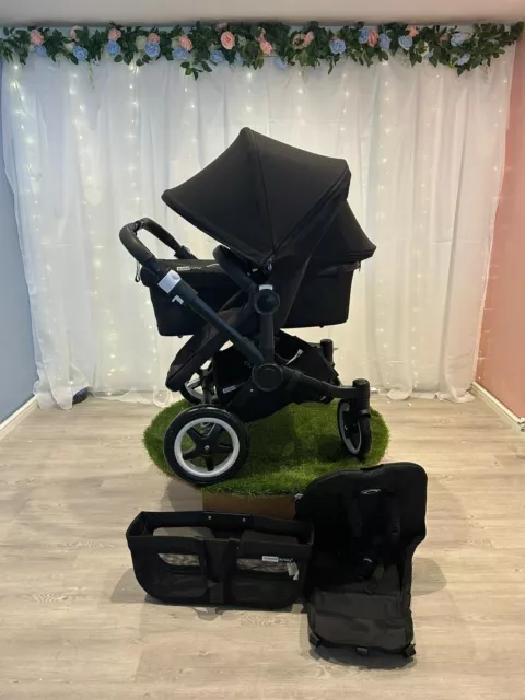Bugaboo donkey 2 Duo- Complete Black -Professionally Restored