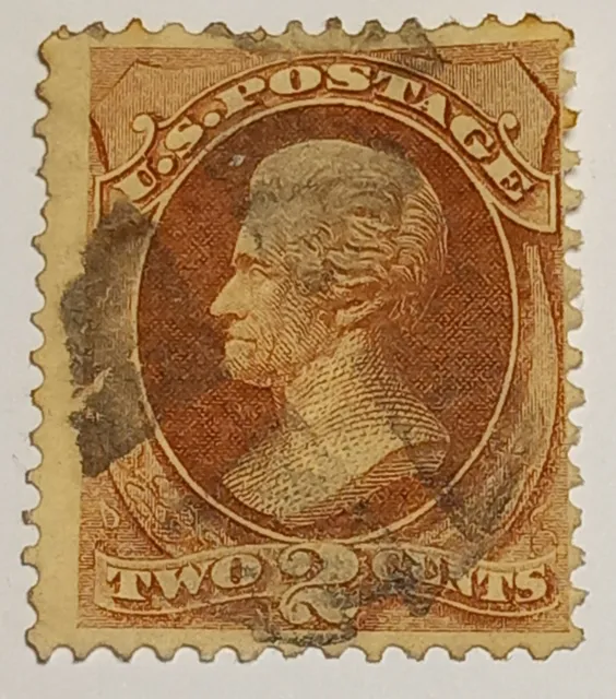 1873 US American Postage Stamp Two Cents 2c A. Jackson VG USED Cancelled U.S.A