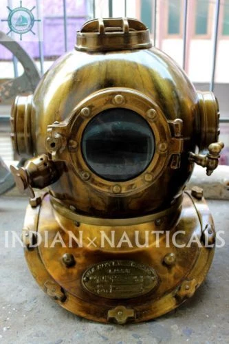 Vintage Boston Plongée US Marine Mark V Divers Casque Ancien Morse