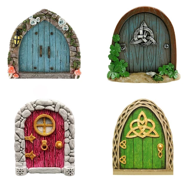 Sculpture Miniature Fairies Dwarf Garden Decor Window Trees Decoration Wood