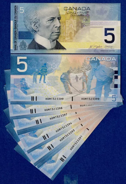 Canada $5 (2002/2005) - BC-62b / P-101d  aUNC Note -  Prefix HOM