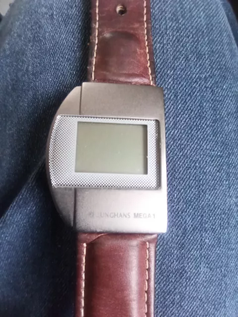 Vintage Junghans mega 1 radio controlled watch (Original Leather Strap)