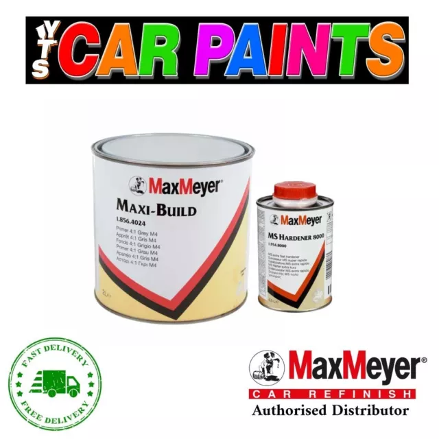 Maxi-Build 4:1 2ltr Grey Primer M4, With 500ml 8000 Hardener