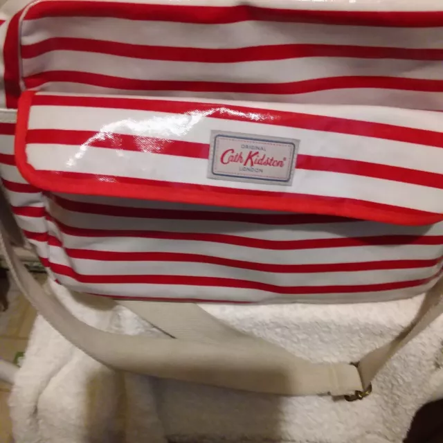 Cath Kidston Breton Stripe Zip Nappy  Changing  Bag Red Colour Bag