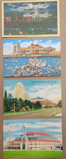 LOT OF 4 Vintage Postcards Random Selection Unused