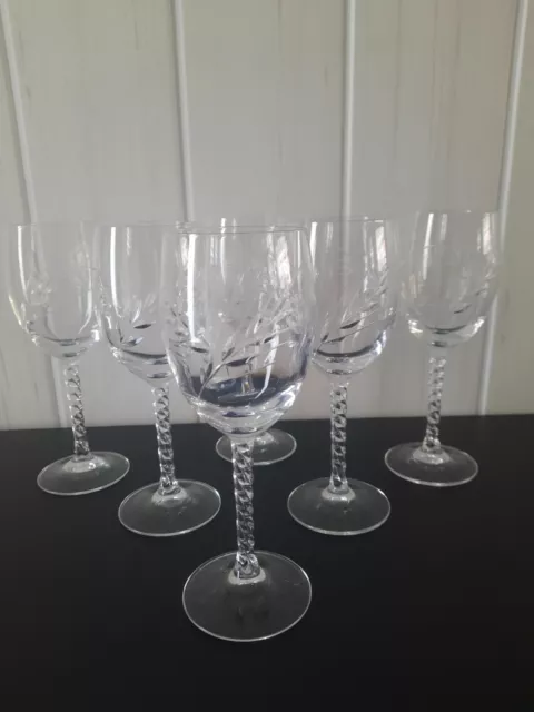6 verres à vin rouge cristal d'arques modèle épi fleury 19.5 cl