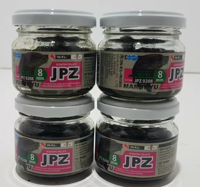 Marukyu JPZ Jars x4 8mm Nori Pellets Fish Friendly Fishing Bait 0208