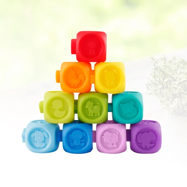 10 Pcs Building Blocks Stack Blocks Baby Blocks Toy Building Sets Box