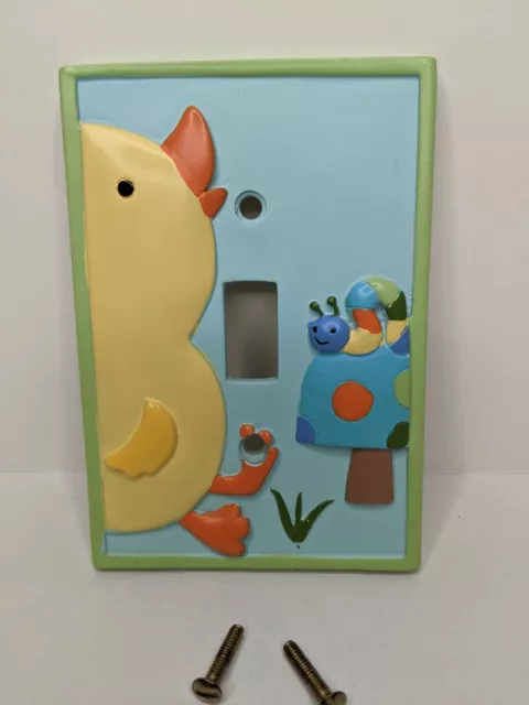 Tiddliwinkshome Child's Room Baby Duck Chick Embossed Switch Plate Cover
