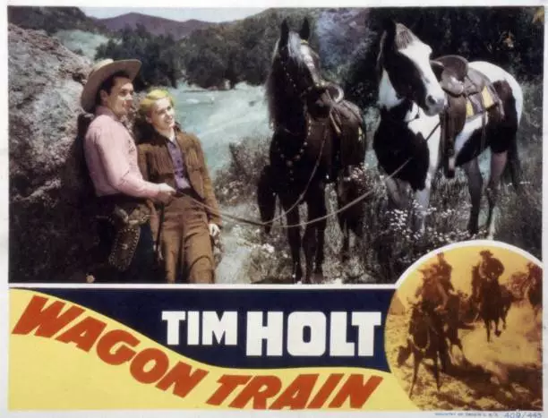 Wagon Train Lobby Card Tim Holt Martha O'Driscoll 1940 Old Movie Photo